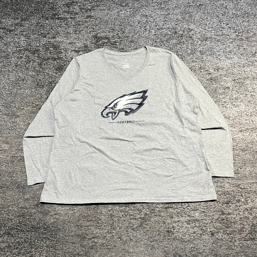 Philadelphia Eagles Long Sleeve Shirt Womens XXL Gray Fanatics NFL Graphic